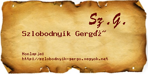 Szlobodnyik Gergő névjegykártya