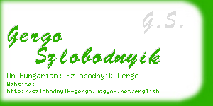 gergo szlobodnyik business card