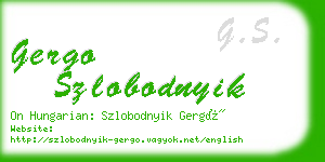 gergo szlobodnyik business card
